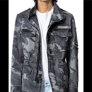Zadig & Voltaire Mens Bernard Camo Jacket Size L